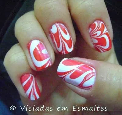 Marble Nails Unhas Marmorizadas