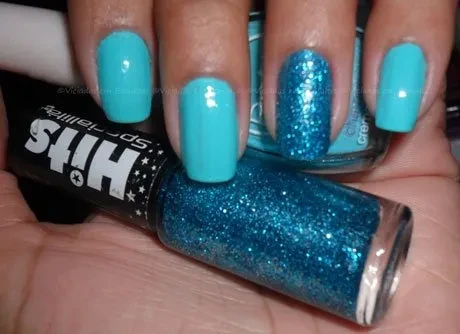 Esmalte Azul Filha Única Glitter Forte Unha Filha Única