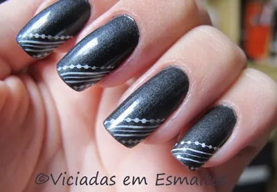 Esmalte Congo Panvel + Carimbo Konad m65 + Brilho * Unhas Decoradas
