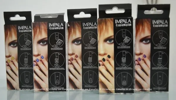 Verso da embalagem dos esmaltes magnéticos Impala Ilusionista com passo a passo