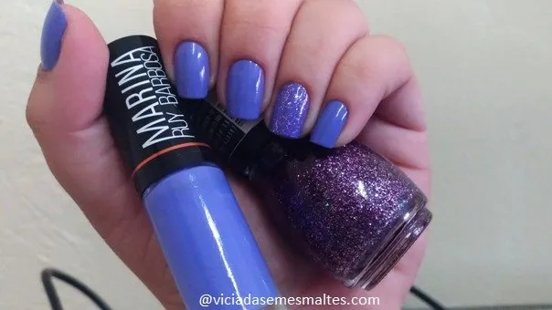 Esmalte lilás+ filha única com glitter