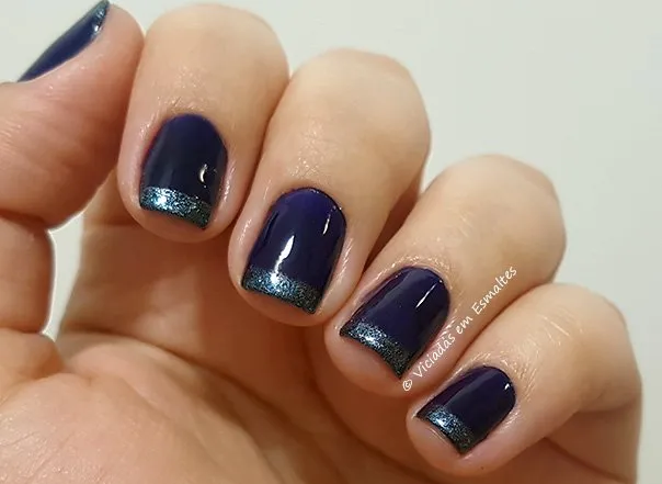 Unhas Francesinha Esmaltes Azuis