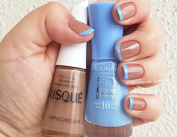Unha Inglesinha Esmaltes Cappuccino Risqué e Bleu Adorable Bourjois