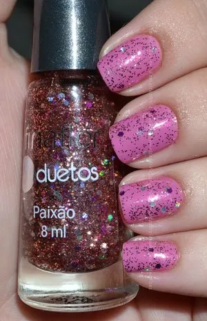 Unha com Dueto Fina Flor Amor & Paixão