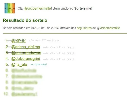 Sorteio de Esmaltes