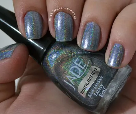 Esmalte holográfico Jade Extasy, prata azulado do trio Alto Verão 2013